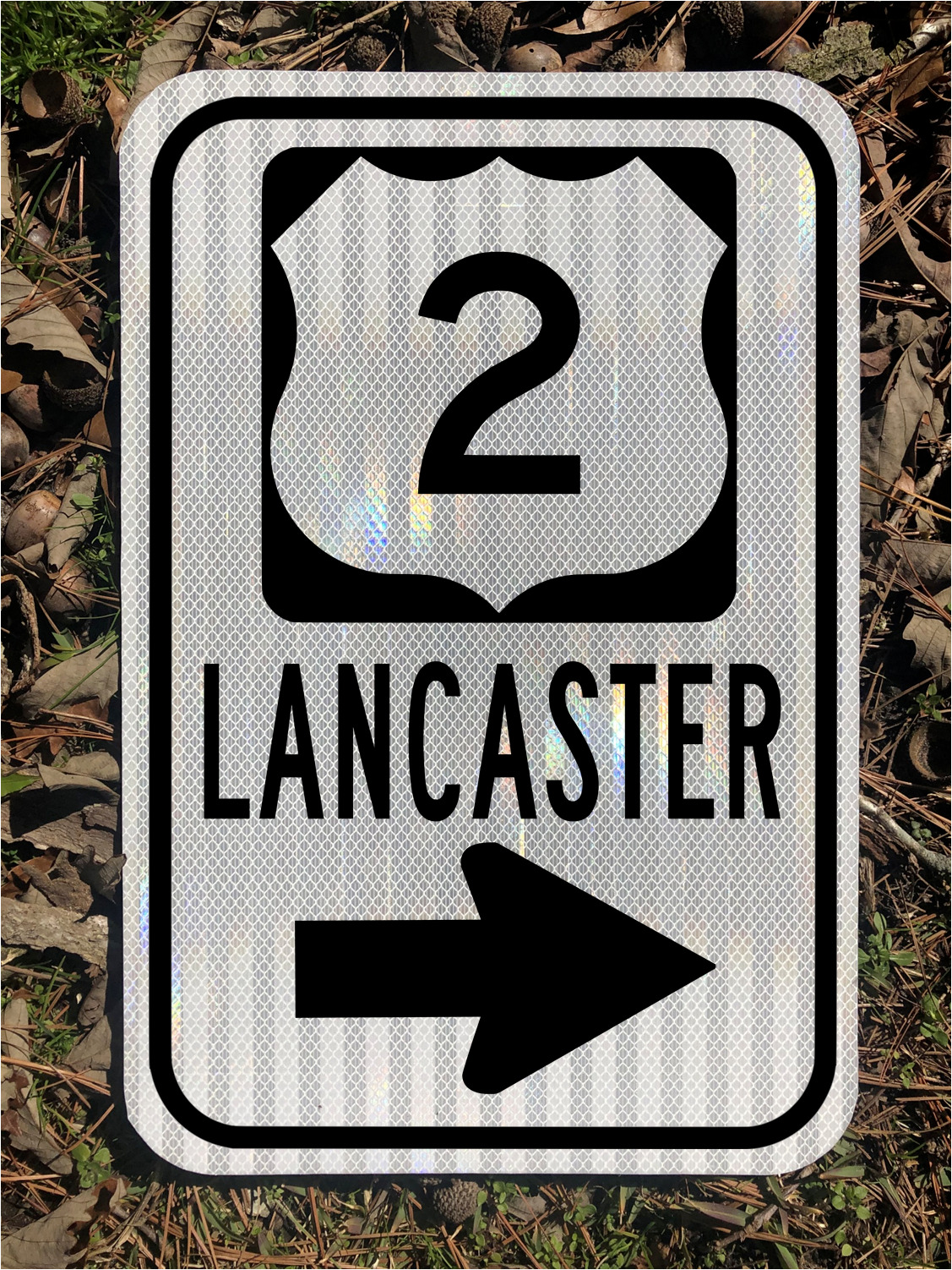 LANCASTER NEW HAMPSHIRE US Highway 2 road sign 12