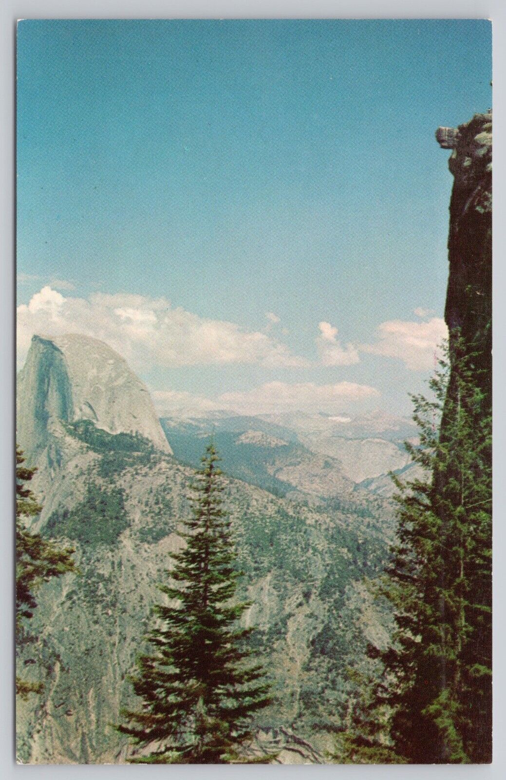 Yosemite National Park California, Overhanging Rock Glacier Point, VTG Postcard