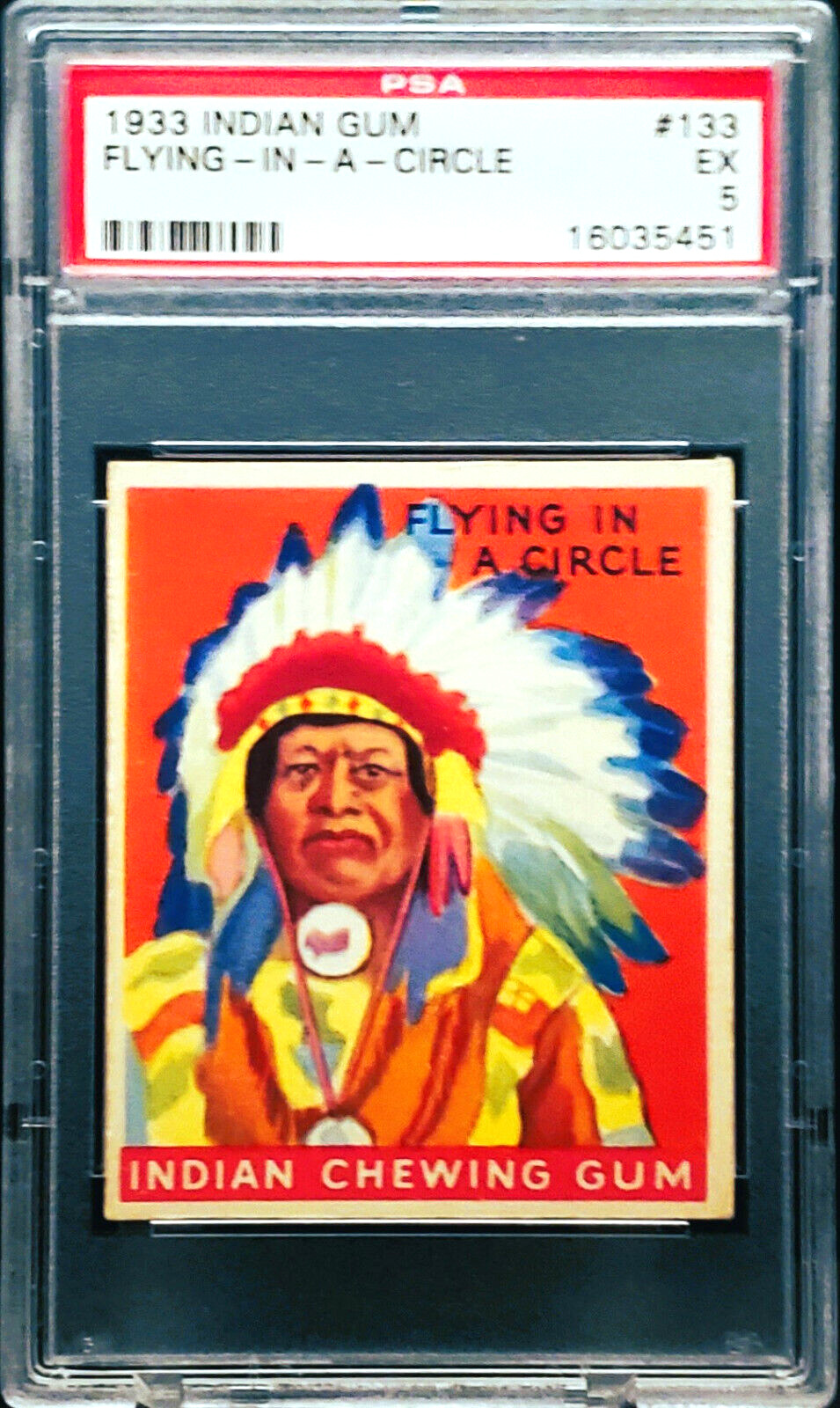 1933 R73 Goudey Indian Gum Card - #133 - FLYING-IN-A-CIRCLE - Series 192 - PSA 5