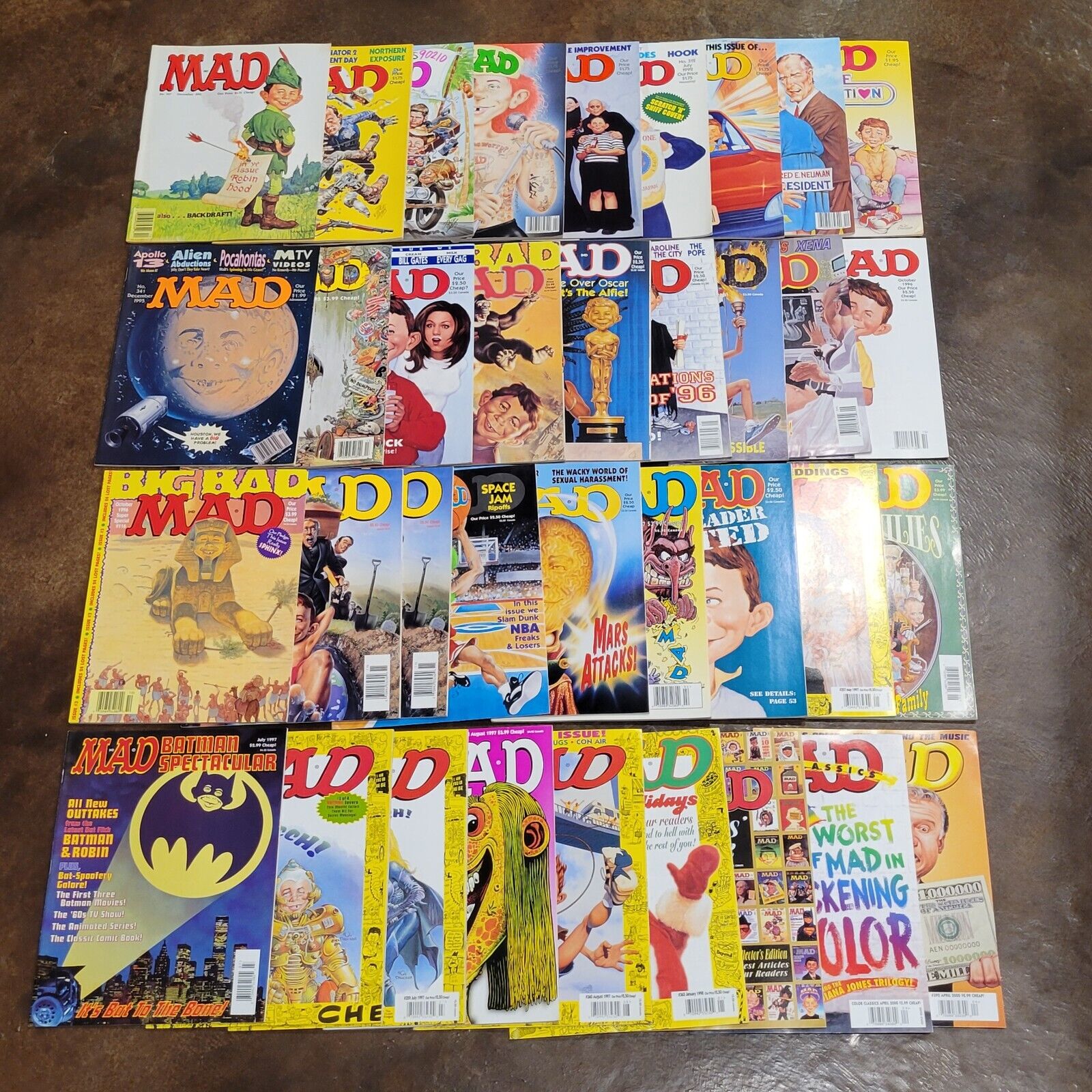 Vintage MAD Magazine Lot of 36 Issues & Specials from 1990s