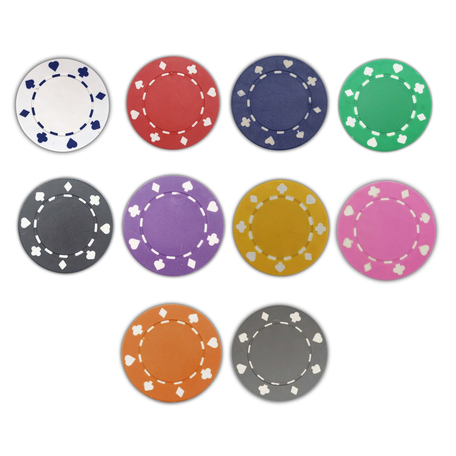 Bulk 800 Suited Edge Poker Chips - 11.5 gram - Pick Your Colors