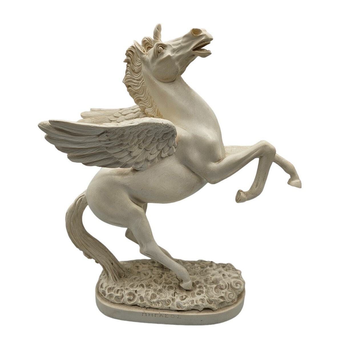 Veronese Design 11 Inch Rearing Pegasus Resin Sculpture Cream Colored
