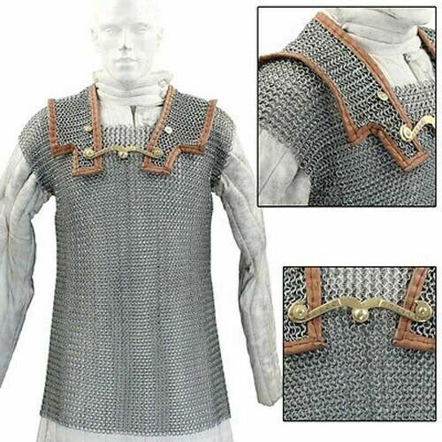 Lorica Hamata Roman Knight Medieval 16g Steel Chainmail Armor Extra Large
