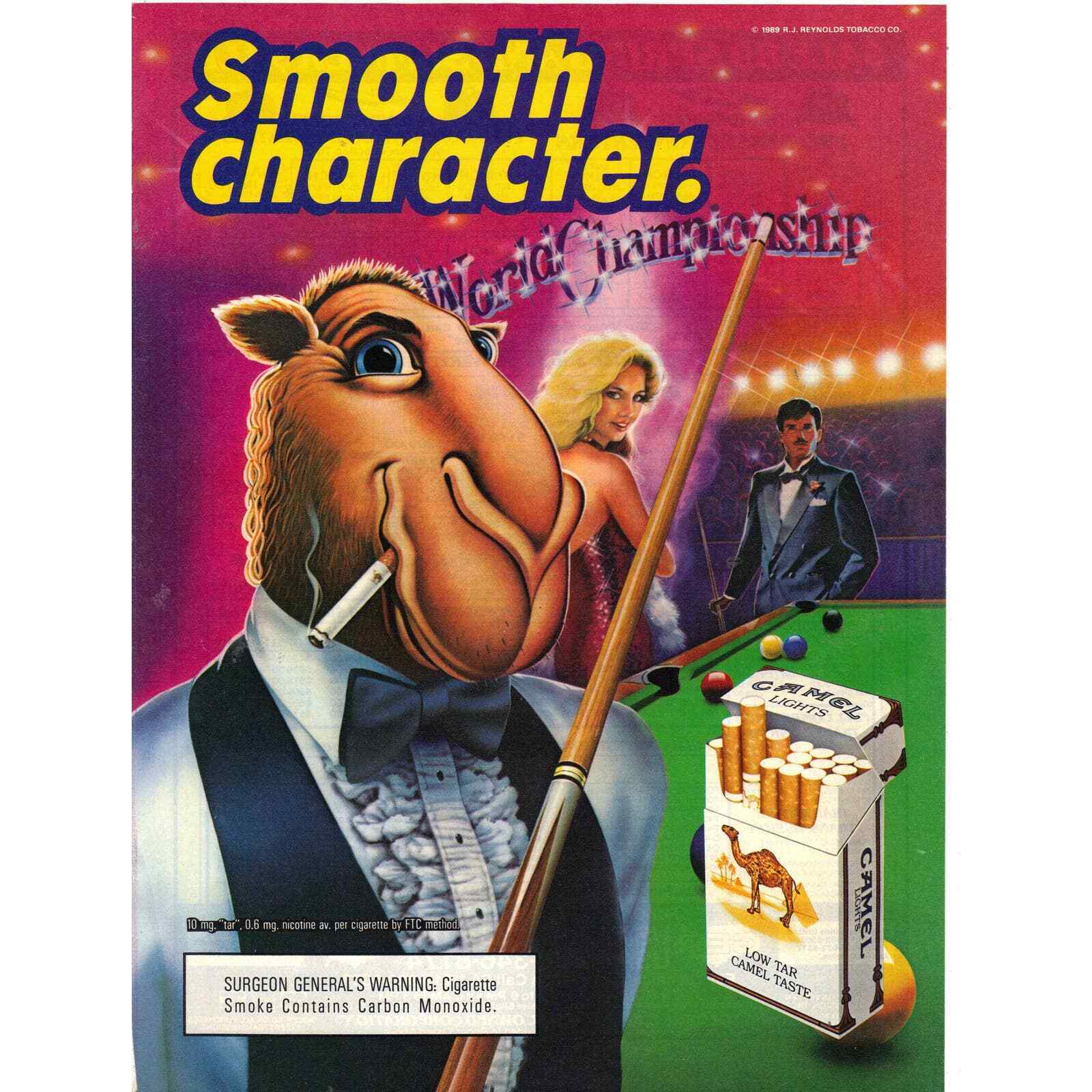 Vintage 1989 Print Ad for Camel Cigarettes with Joe Camel