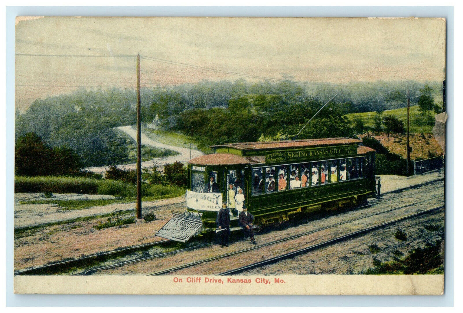c1910s On Cliff Drive, Kansas City Missouri MO Unposted Antique Postcard