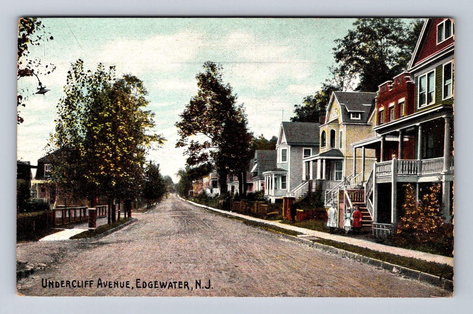 Edgewater NJ-New Jersey, Residences On Undercliff Avenue Vintage Postcard