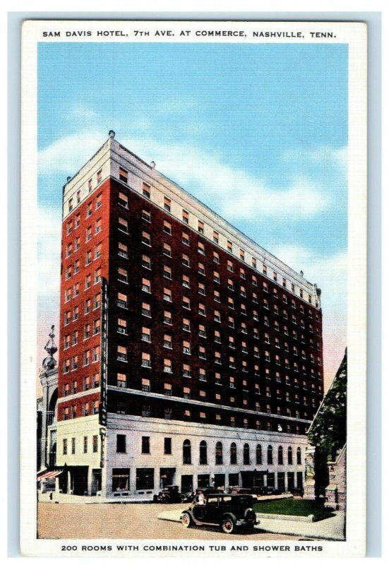 c1930\'s Sam Davis Hotel 7th Ave At Commerce Nashville Tennessee Old Photo