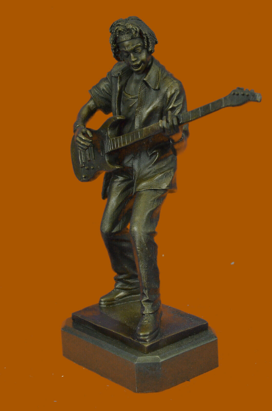 Musician Rock Guitar Player Funk Musical Abstract Bronze Art Sculpture Statue