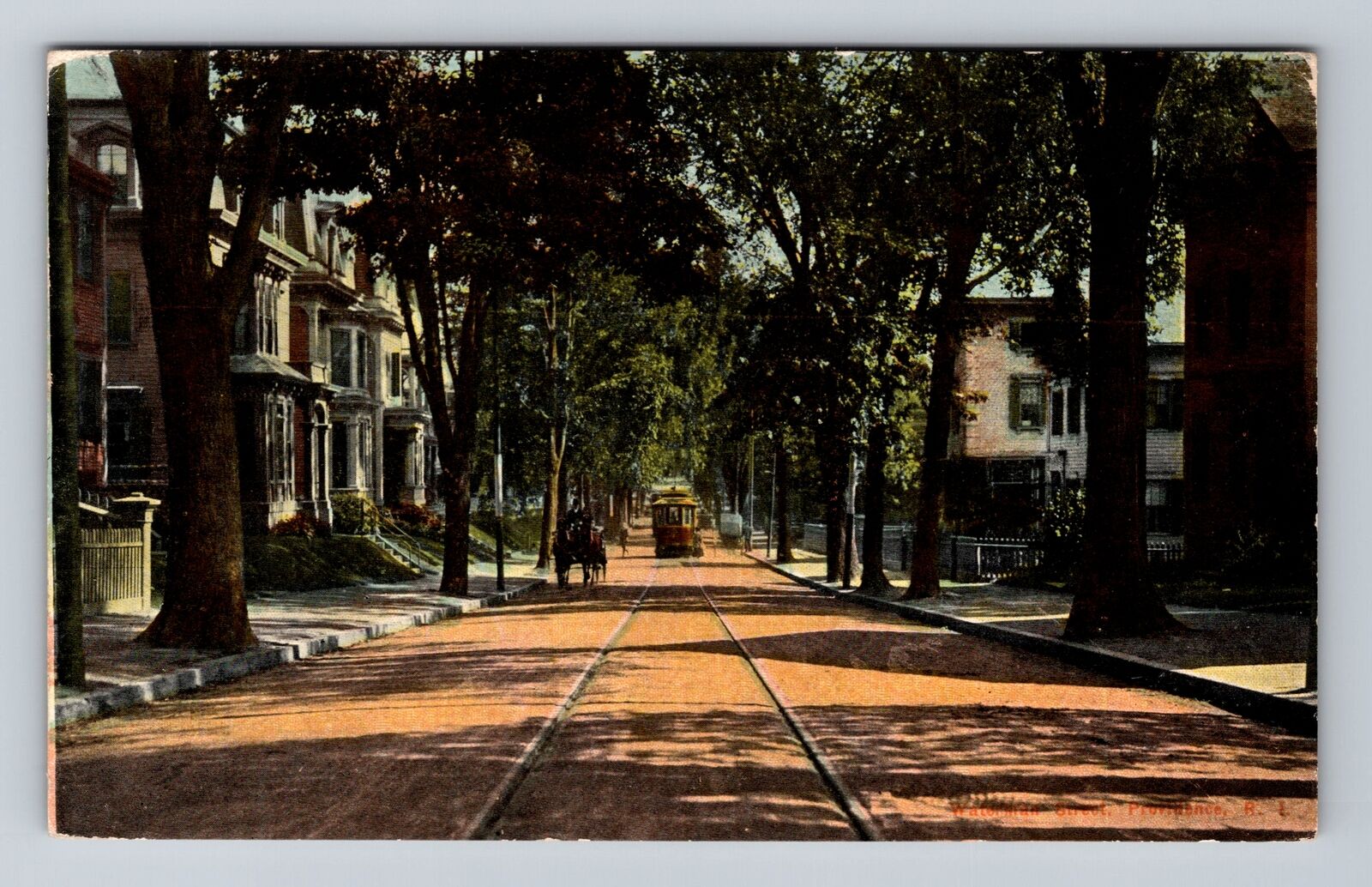 Providence RI-Rhode Island, Waterman Street, Antique Vintage c1913 Postcard