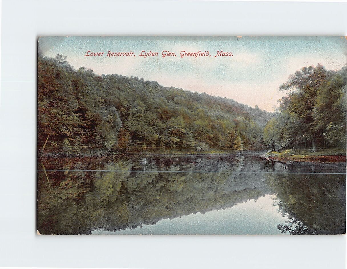 Postcard Lower Reservoir Lynden Glen Greenfield Massachusetts USA
