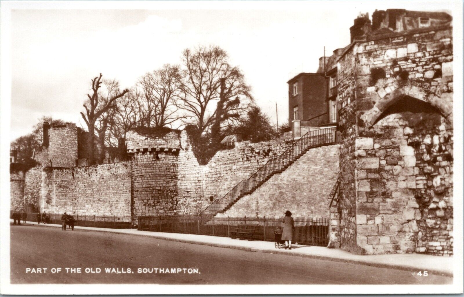 RPPC Part of Old Wall, Southampton, England - Photo Postcard