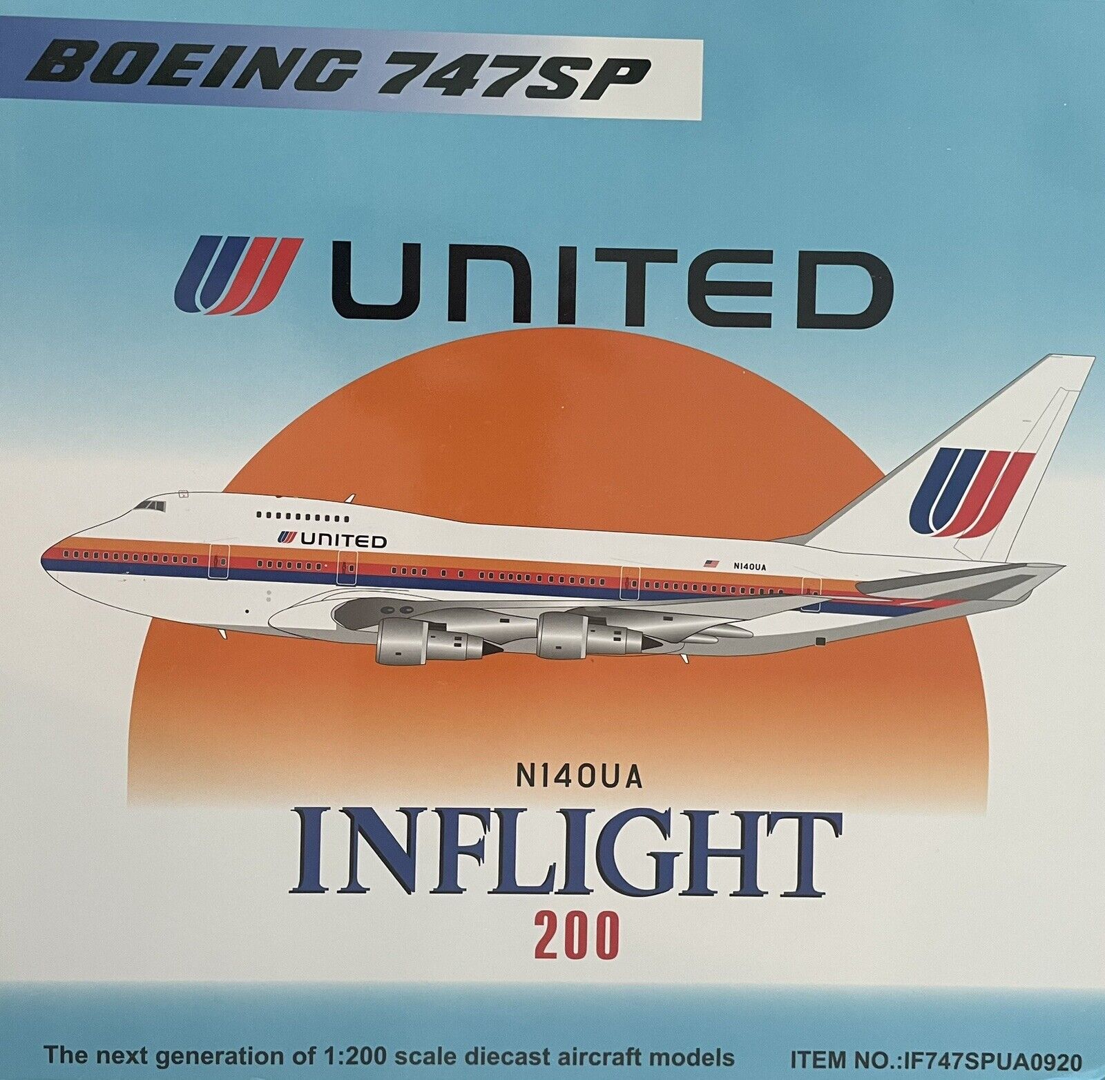 1/200 Inflight- United 747SP- Saul Bass livery-NIB