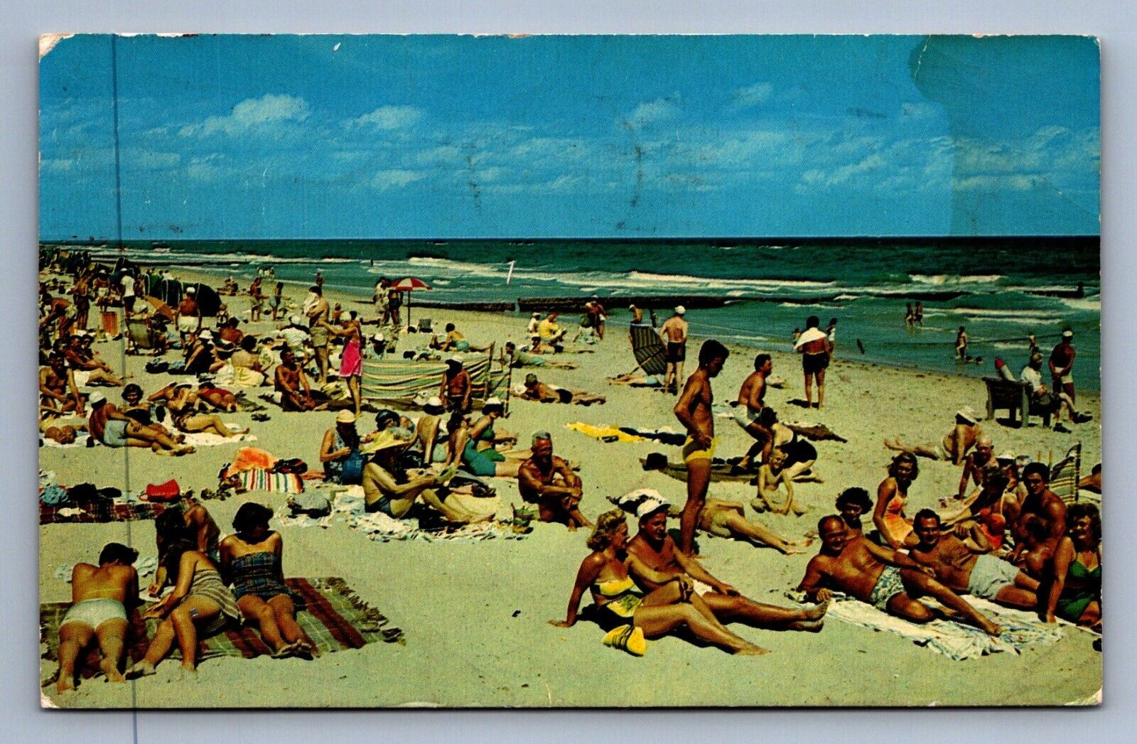 Postcard Vtg Canada Goderich Greetings Swimming Fun Beach Summer