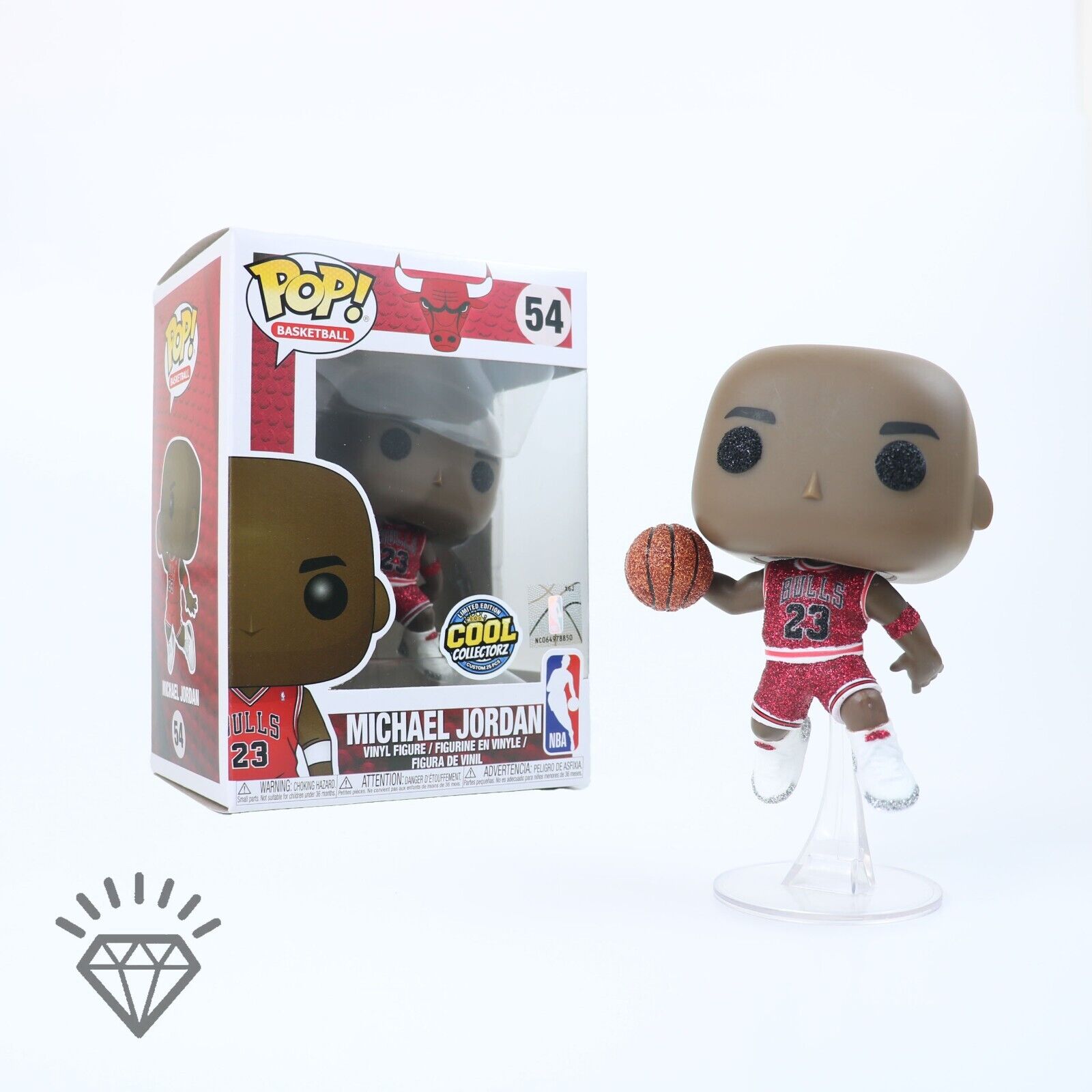 Funko Pop NBA #54 Michael Jordan Glitter Cool Collectorz Custom  LE #23 of 25pcs