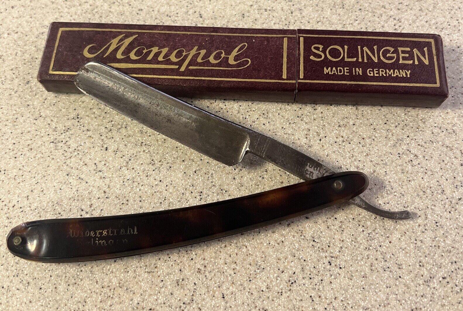 Antique Straight Razor Winderstrahl Solingen Monopol Double Box Made In Germany