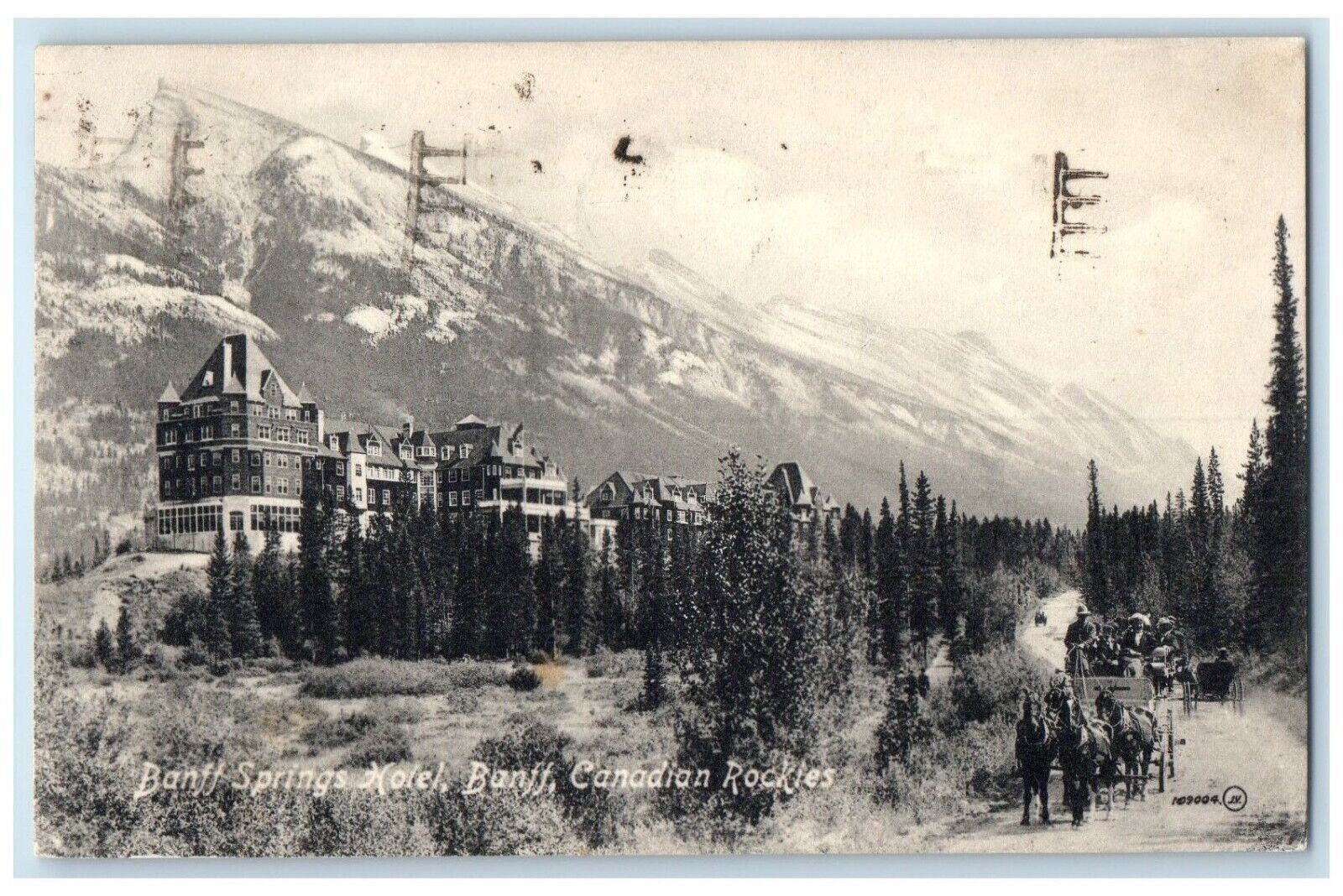 1914 Banff Springs Hotel Banff Canadian Rockies Alberta Canada Posted Postcard