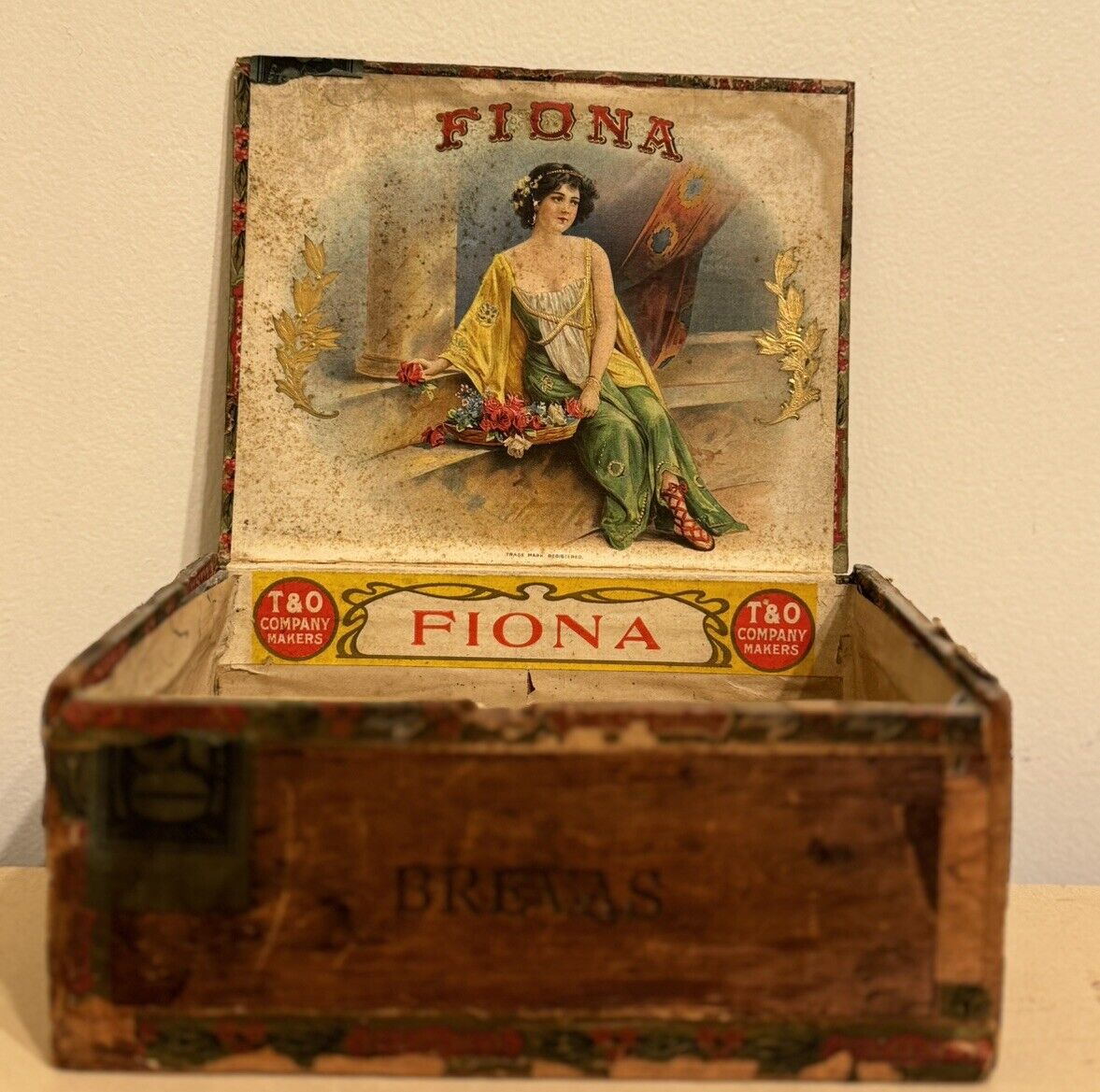Antique Early Fiona Cigar Box Pennsylvania 1900’s 1910’s Tobacco Advertising