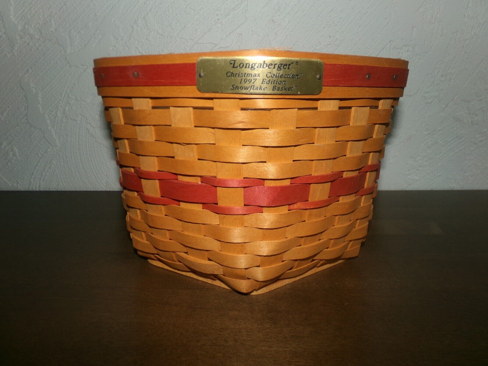 LONGABERGER Vintage 1997 Red Snowflake Basket Protector CHRISTMAS LIMITED