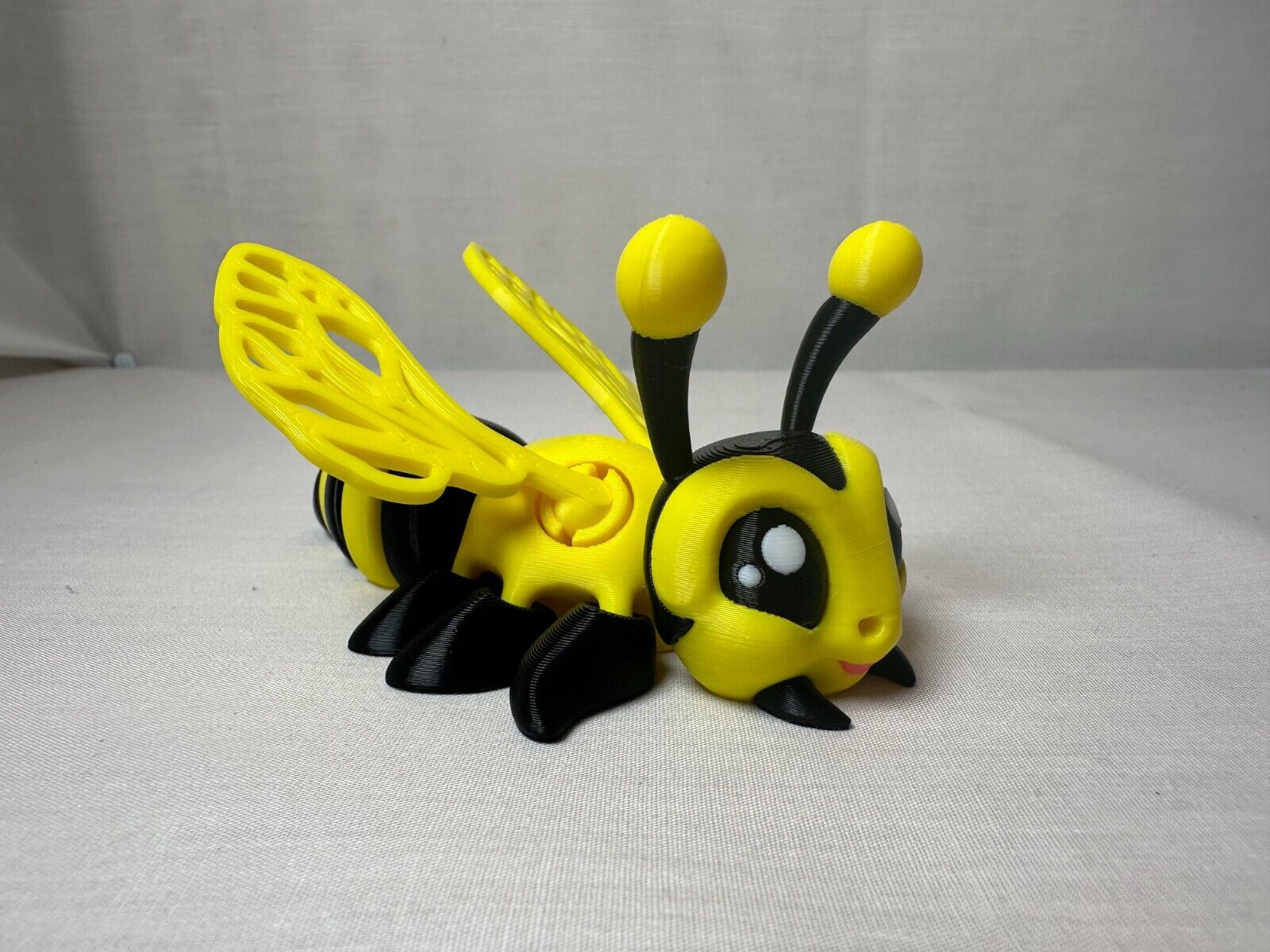 3D Articulating Honey Bee Decorative Figurine Black and Yellow