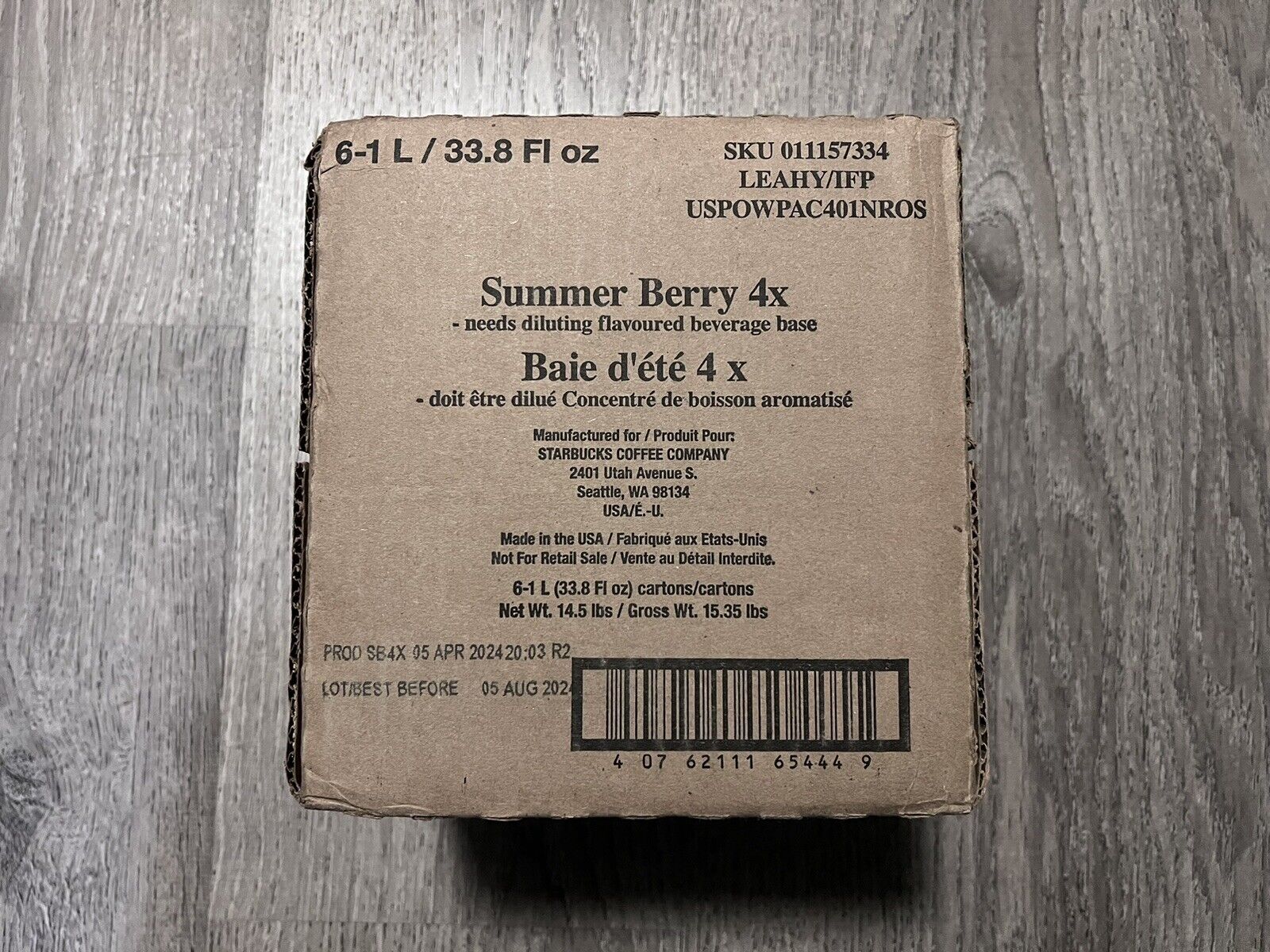 Starbucks Summer Berry 4x Refresher Base Juice 1L - 6 Boxes Best by Aug 2024