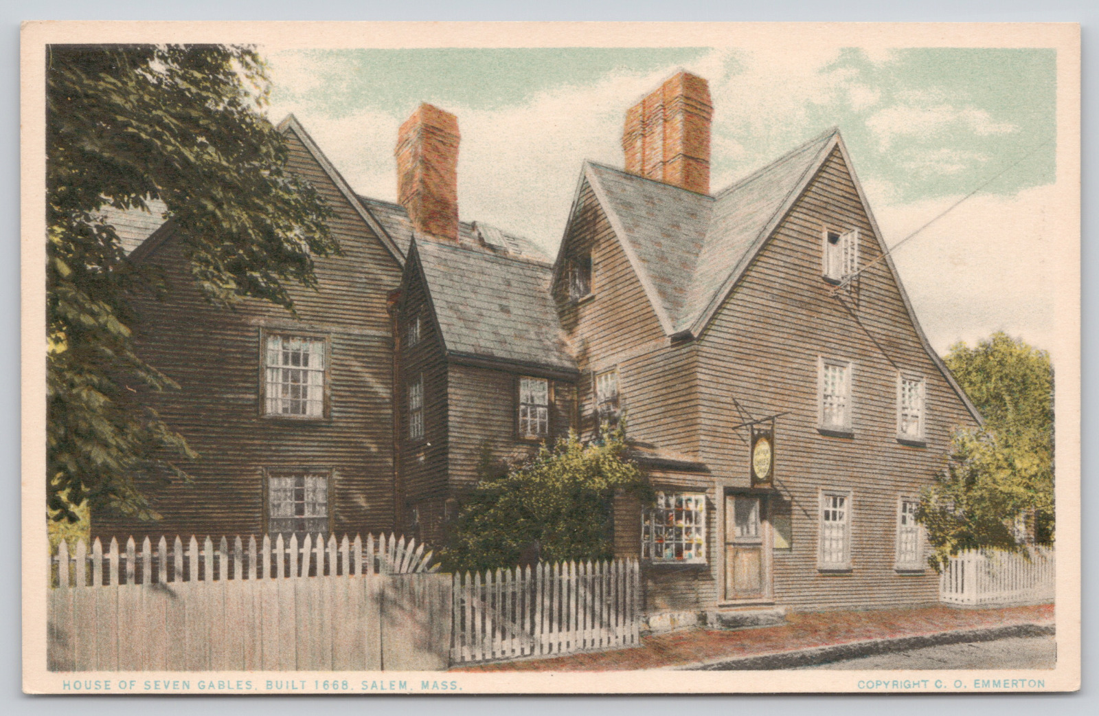 Postcard Salem, Massachusetts, House of Seven Gables, Built 1668 A661
