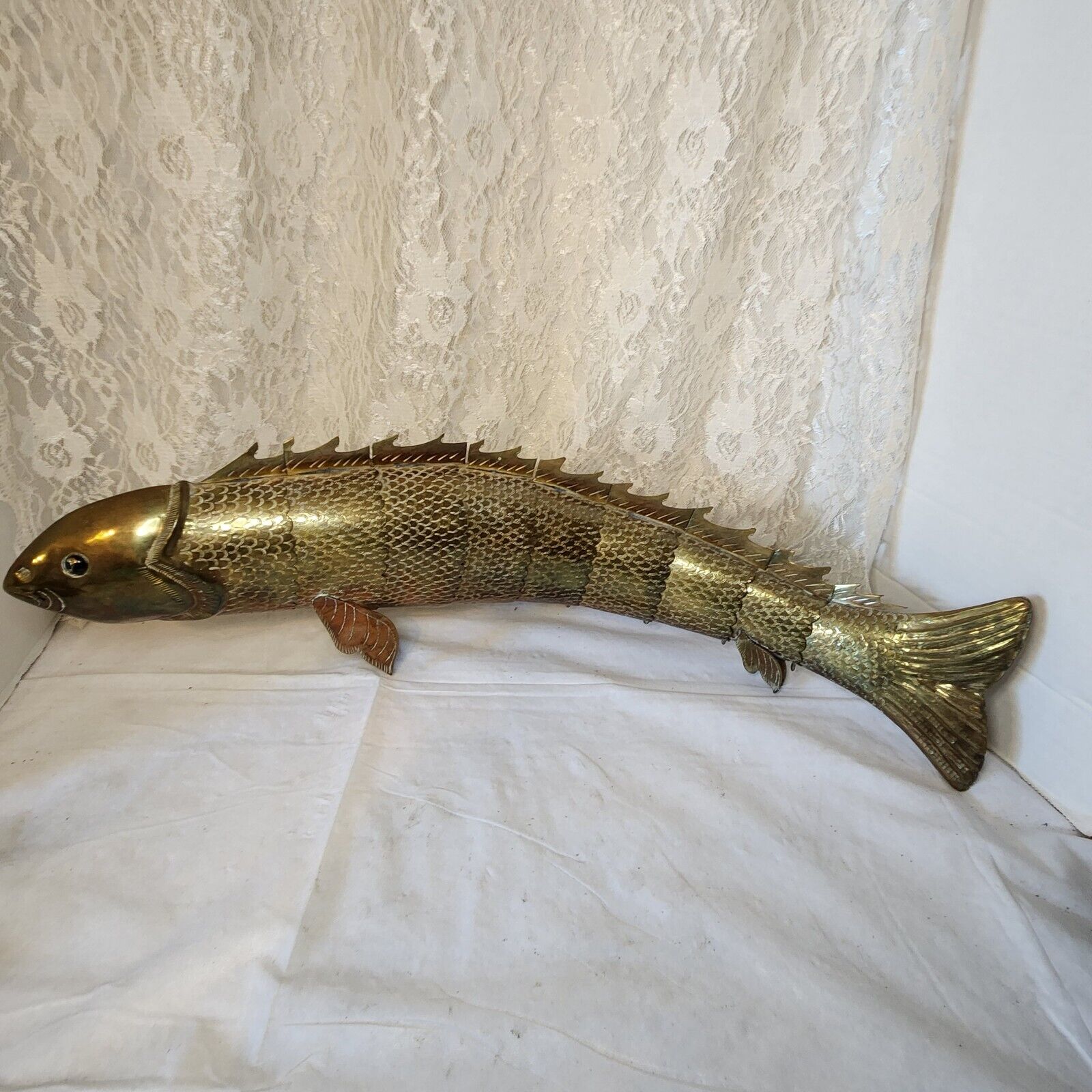 Vintage Large Metal Articulated Fish  23\
