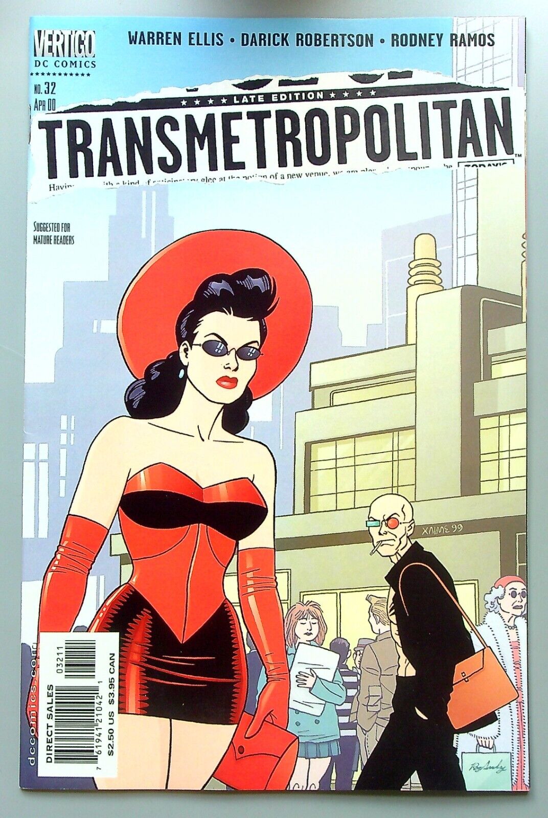 Transmetropolitan #32 ~ DC / VERTIGO 2000 ~ Jaime Hernandez cover VF/NM