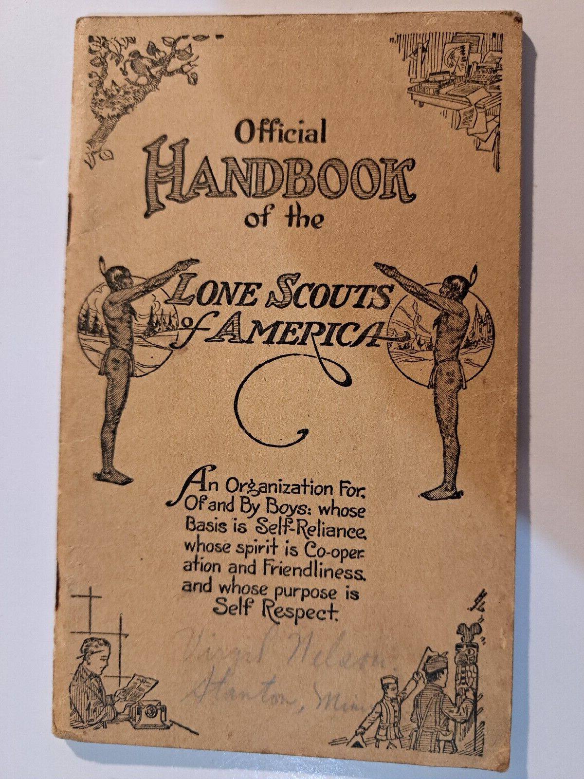 AN-174 Official Handbook Lone Scouts Of America 1915-1923 Camping Scouting