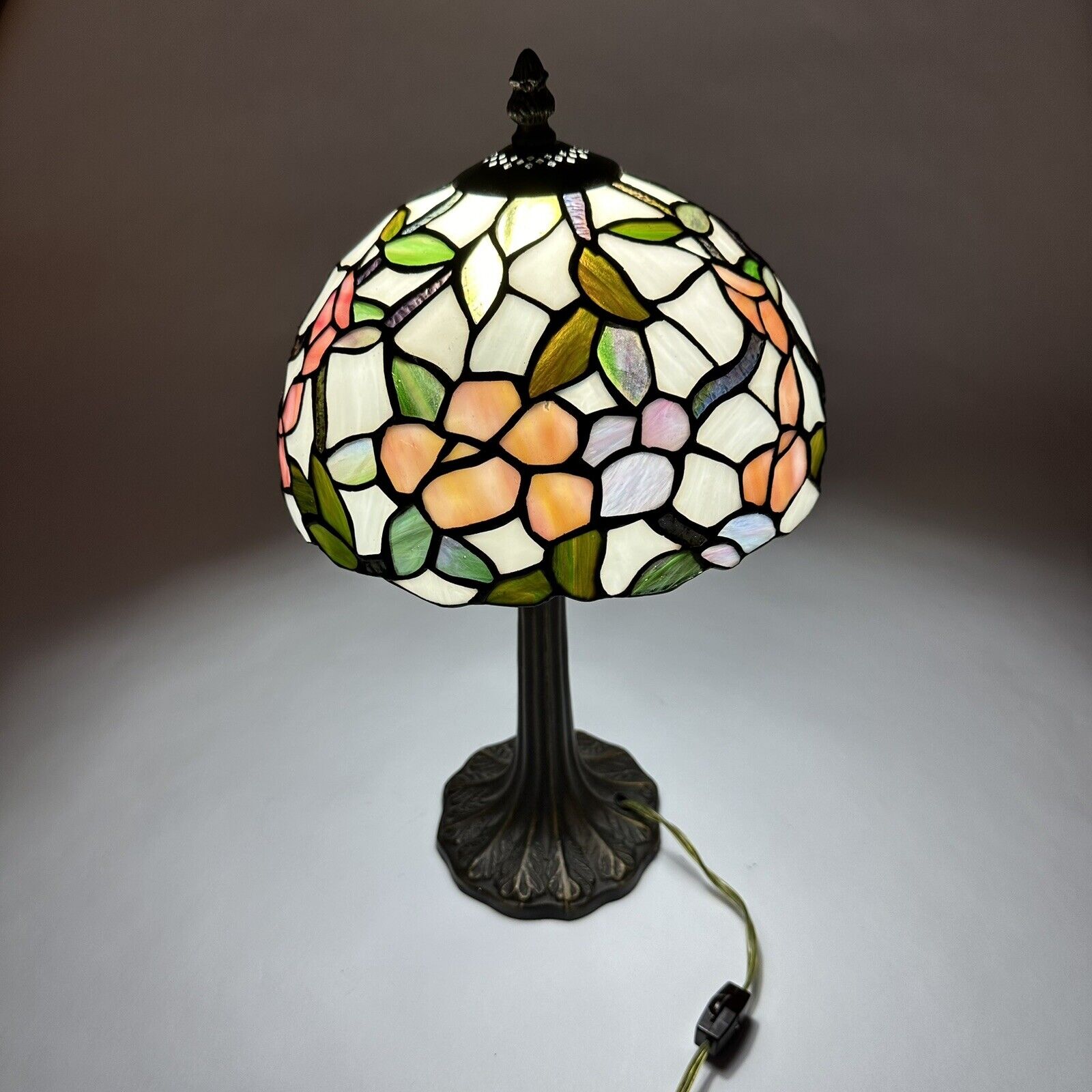 Tiffany Style Ying Long Vintage Floral Stained Glass Lamp