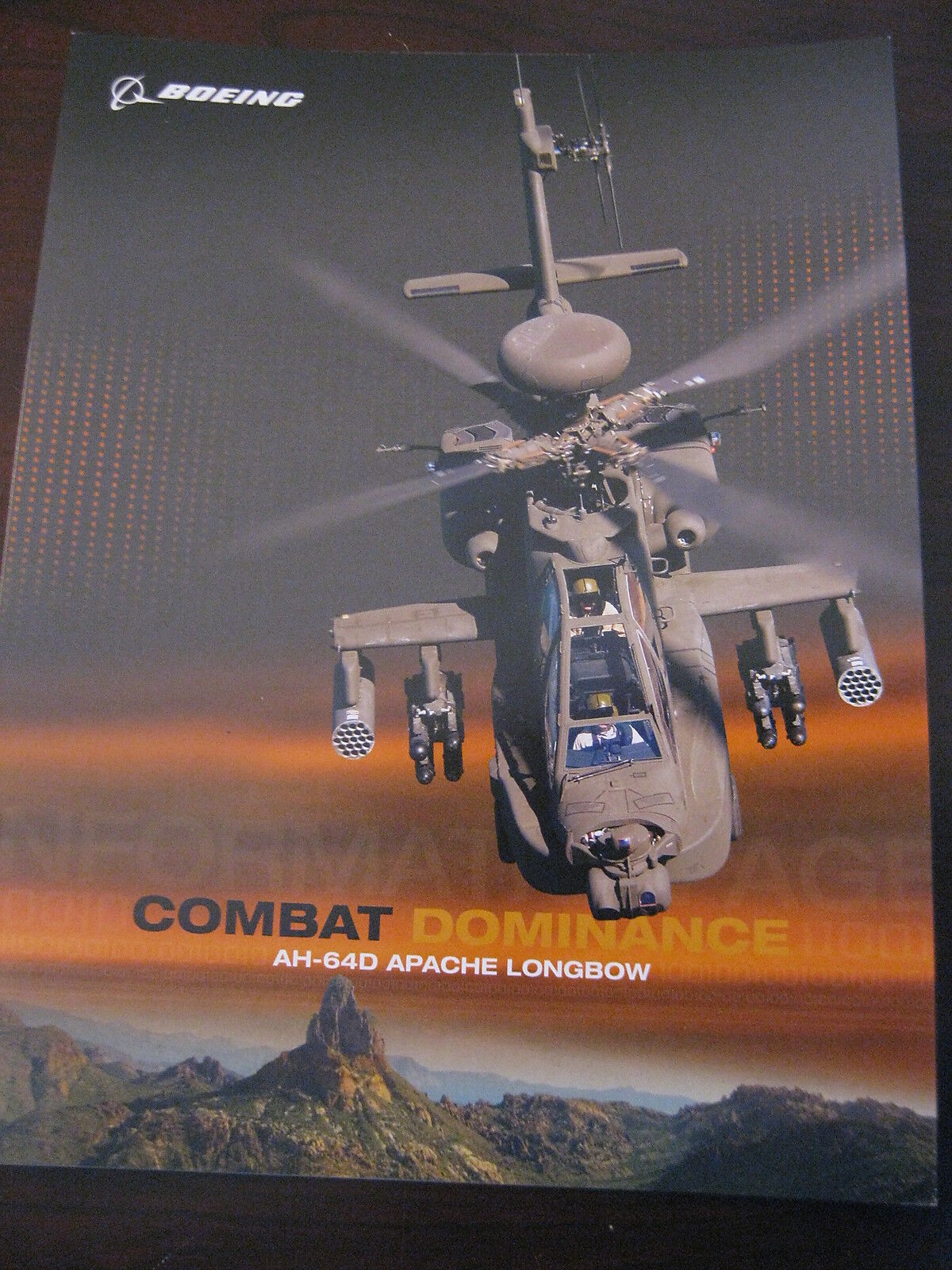 Boeing AH-64D Apache Longbow Combat Dominance Data Sheet / 4 Pages