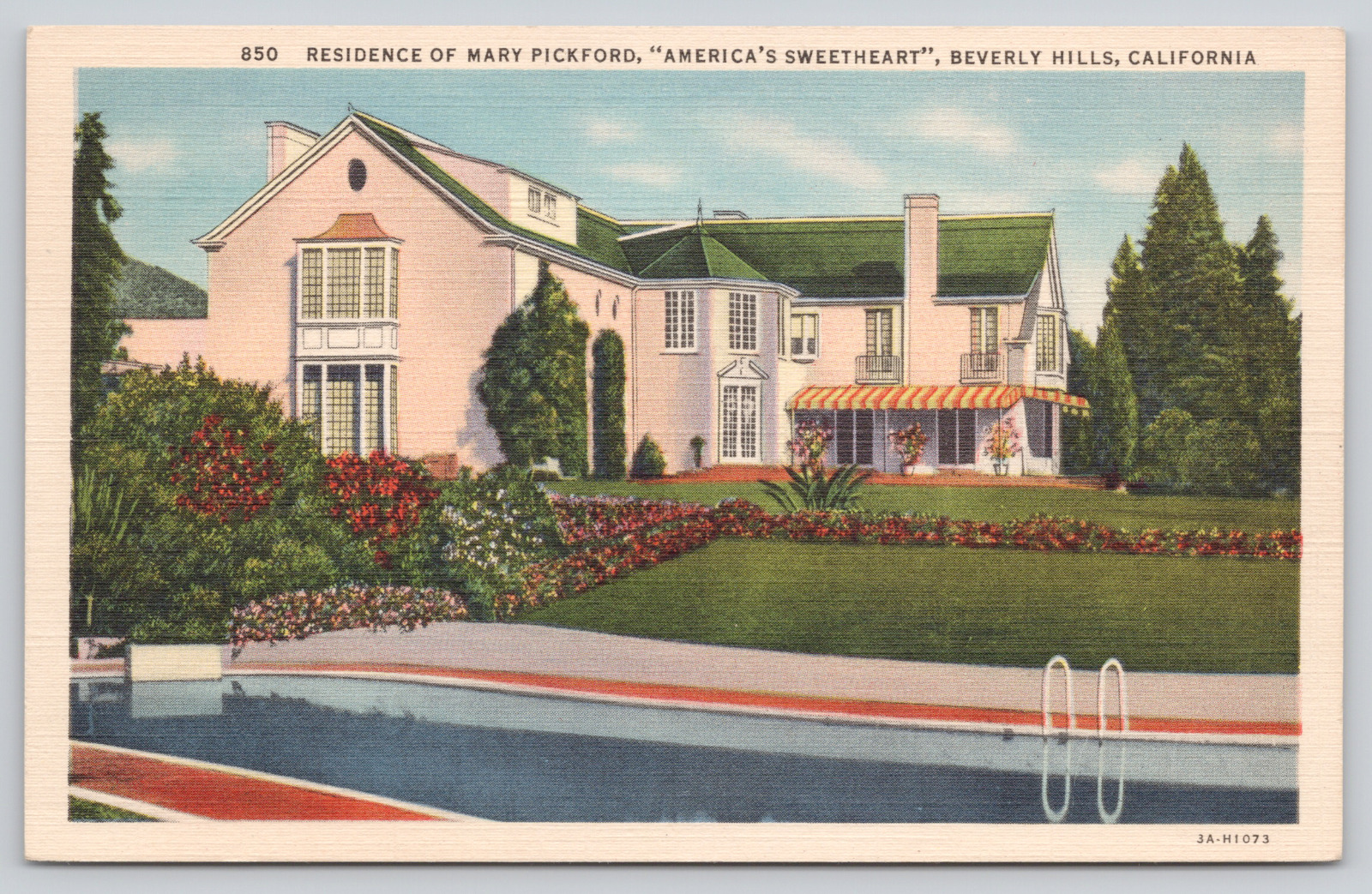 Postcard Beverly Hills, California, Residence of Mary Pickford A592