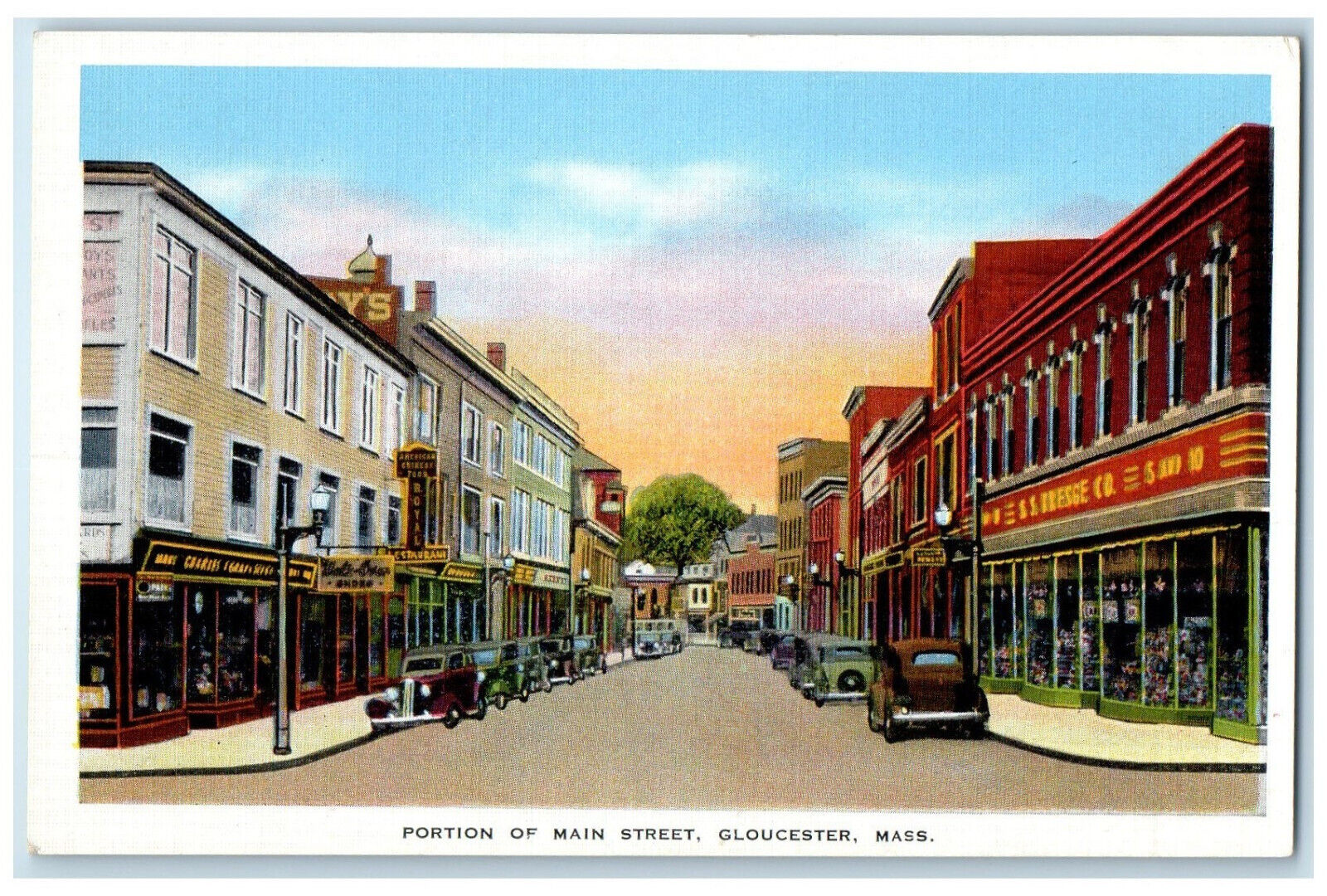 c1930s SS Kresge Co. Portion of Main Street Gloucester Massachusetts MA Postcard