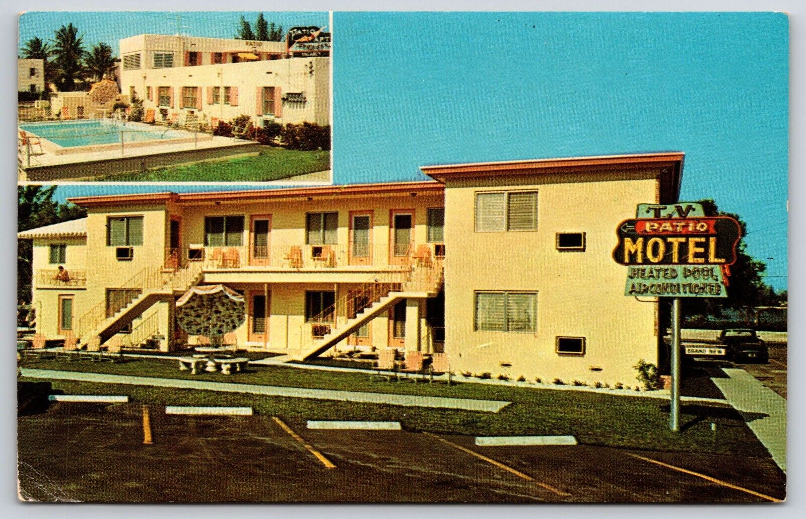 Hollywood by the Sea FL Patio Apartments Hotel 1968 Posted Postcard