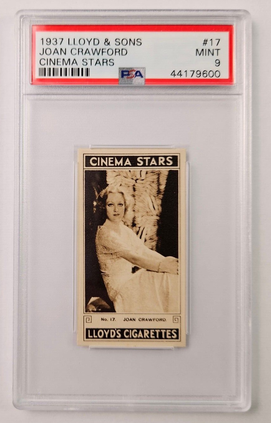 1937 Lloyd & Sons Cinema Stars #17 JOAN CRAWFORD - PSA 9  ~ HIGHEST GRADED 