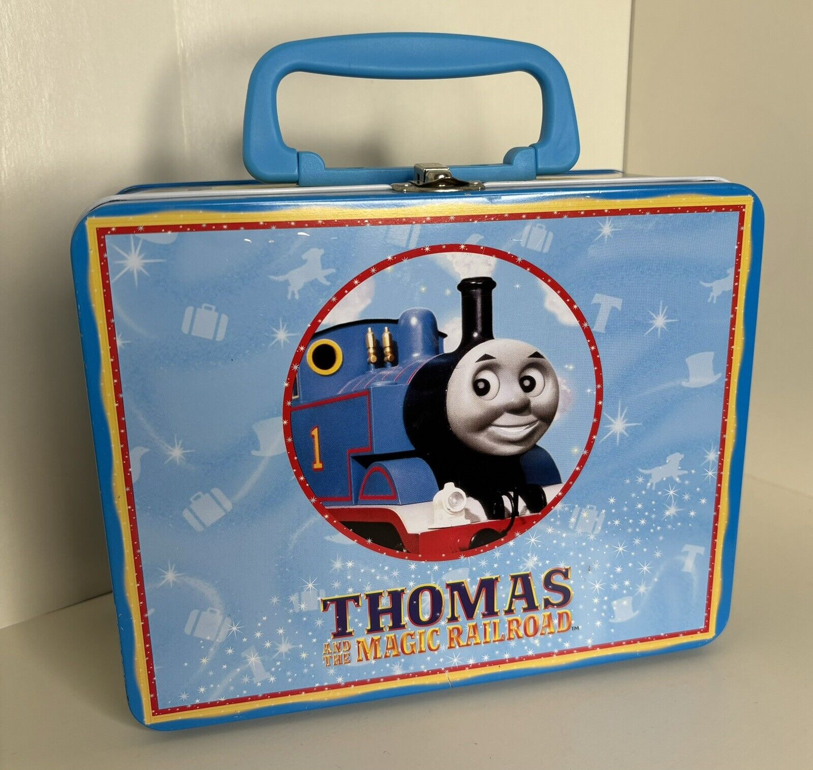 Vintage Thomas The Tank Engine & the Magic Rail Road Lunch Box Blue 2000 Clean