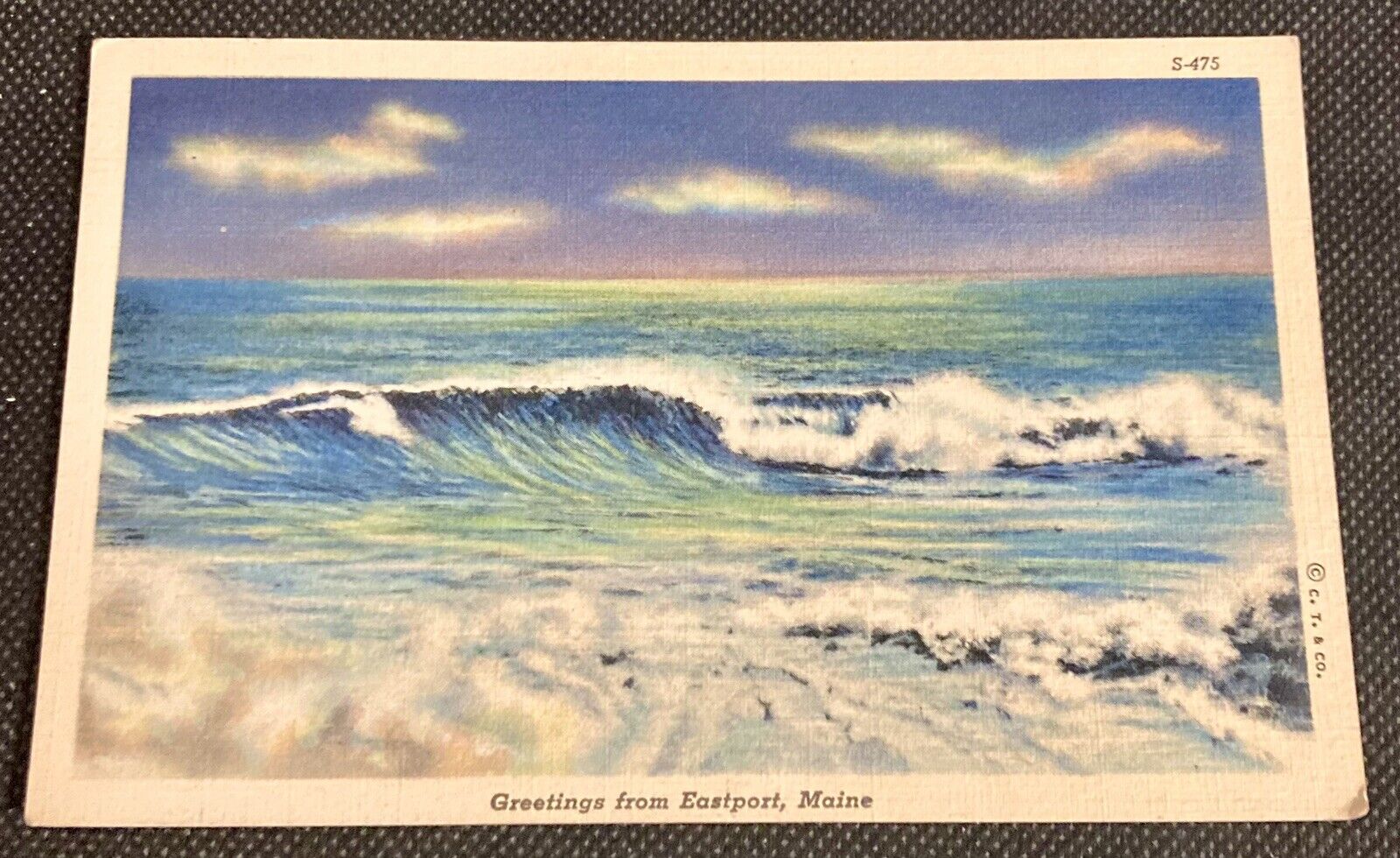 Vintage 1938 Greetings from Eastport, Maine Linen Postcard