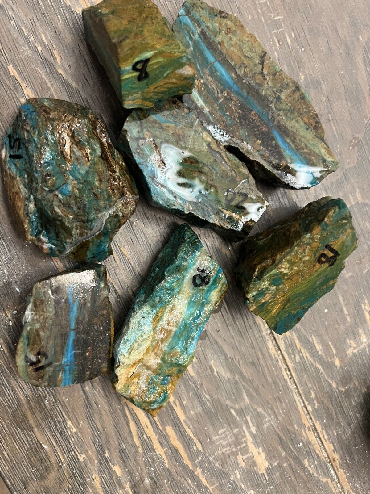 1 pound Malachite, azurite, chrysocolla rough faced nice LOTS of color