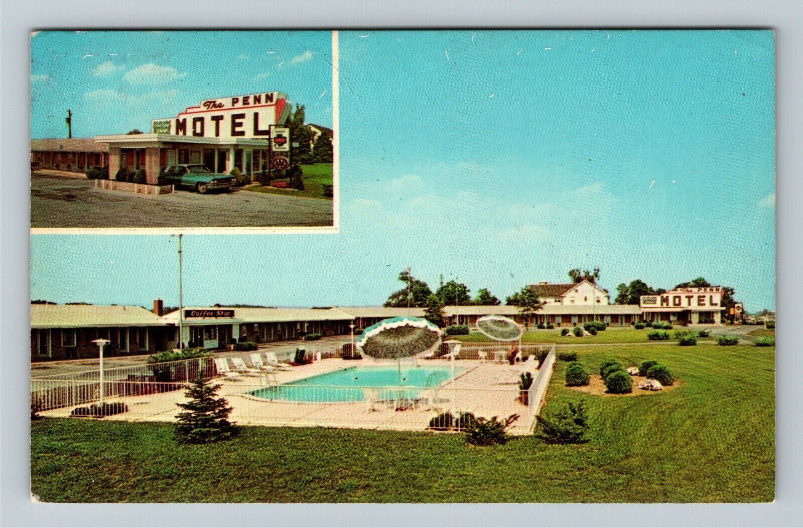 Harrisburg PA-Pennsylvania, The Penn Motel Inc Antique Vintage Souvenir Postcard