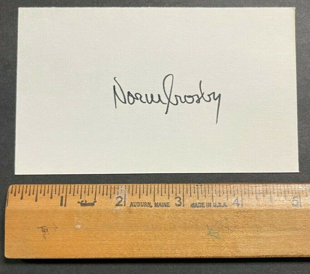 COMEDIAN NORM CROSBY HAND SIGNED 3X5 CARD W/COA JSA AVAILABLE FREE S&H ND