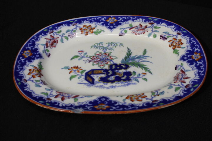 Antique Mid-19th Century Smith\'s New Stone Hand Painted Platter; England 15\