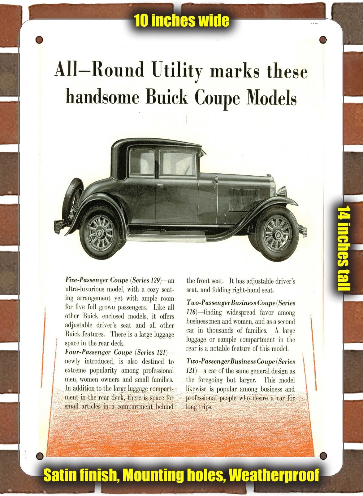 METAL SIGN - 1928 Buick (Sign Variant #3)