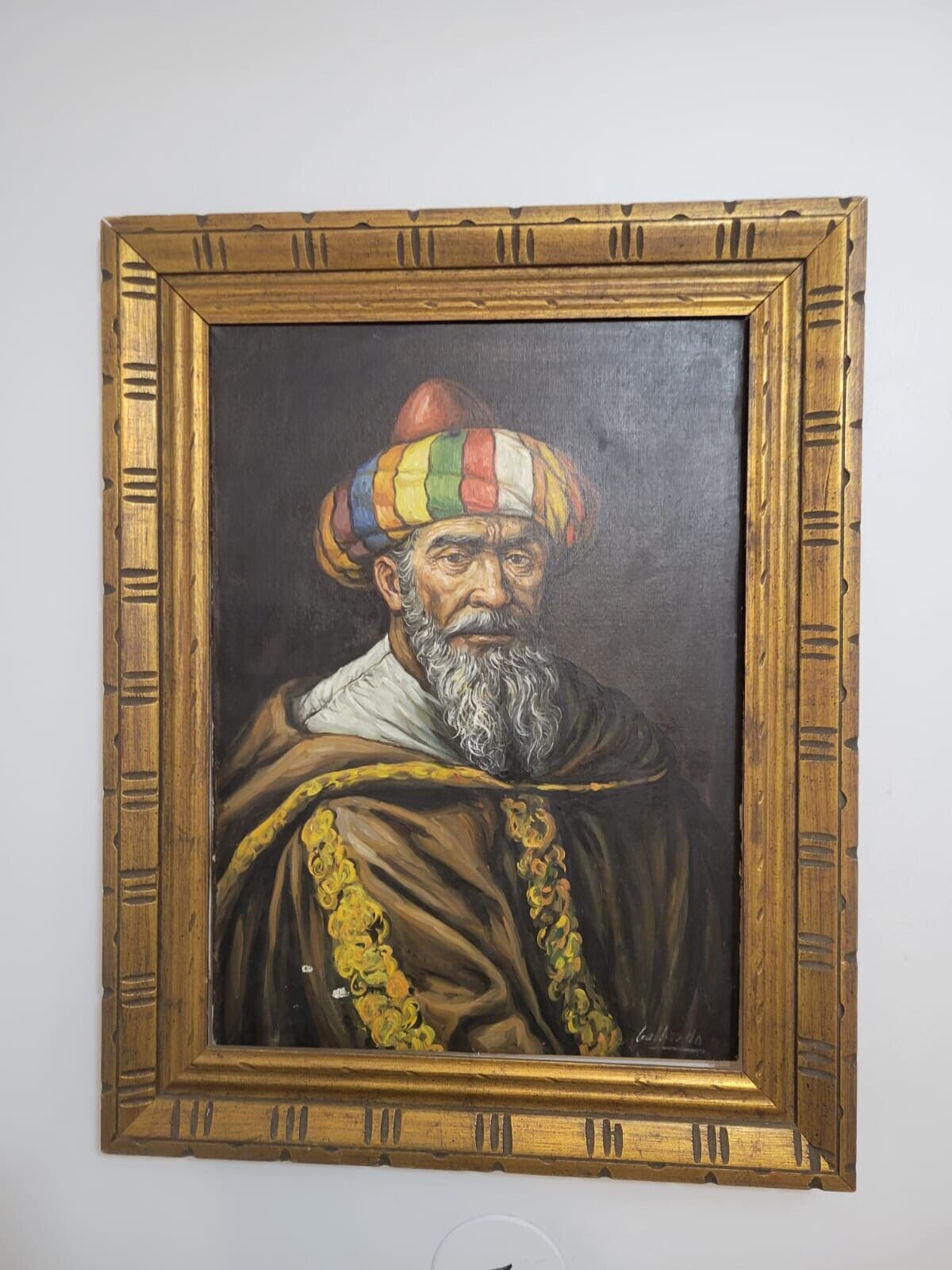 Old man in a turban Oil Painting Portrait
