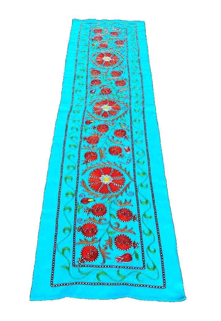 GORGEOUS BUKHARA SILK HAND EMBROIDERY -TABLE/WALL RUNNER- SUZANI - 19\