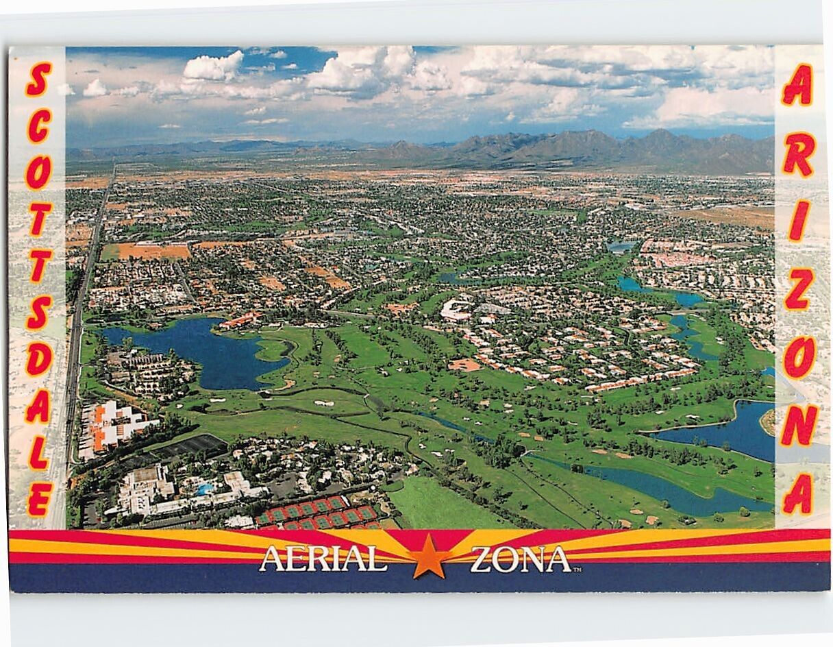 Postcard Aerial View of Scottsdale Arizona USA