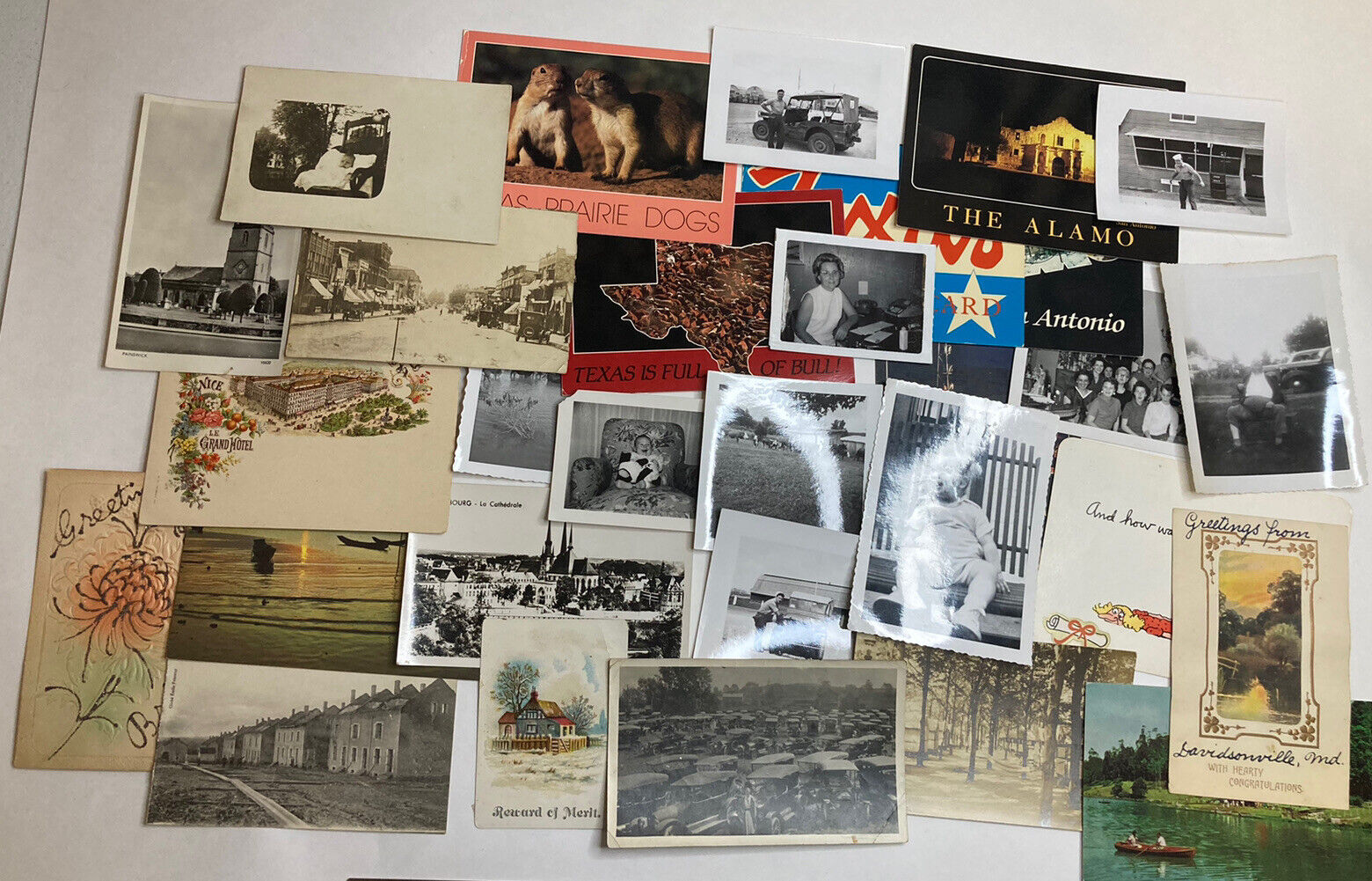Vintage Postcard & Picture Lot 30+ assorted, Various Sizes, Dates, and Wear
