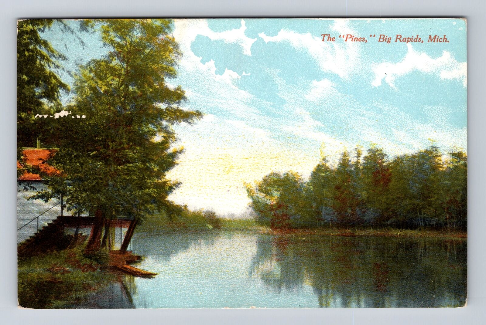 Big Rapids MI-Michigan, the Pines at Big Rapids, Lake Side, Vintage Postcard