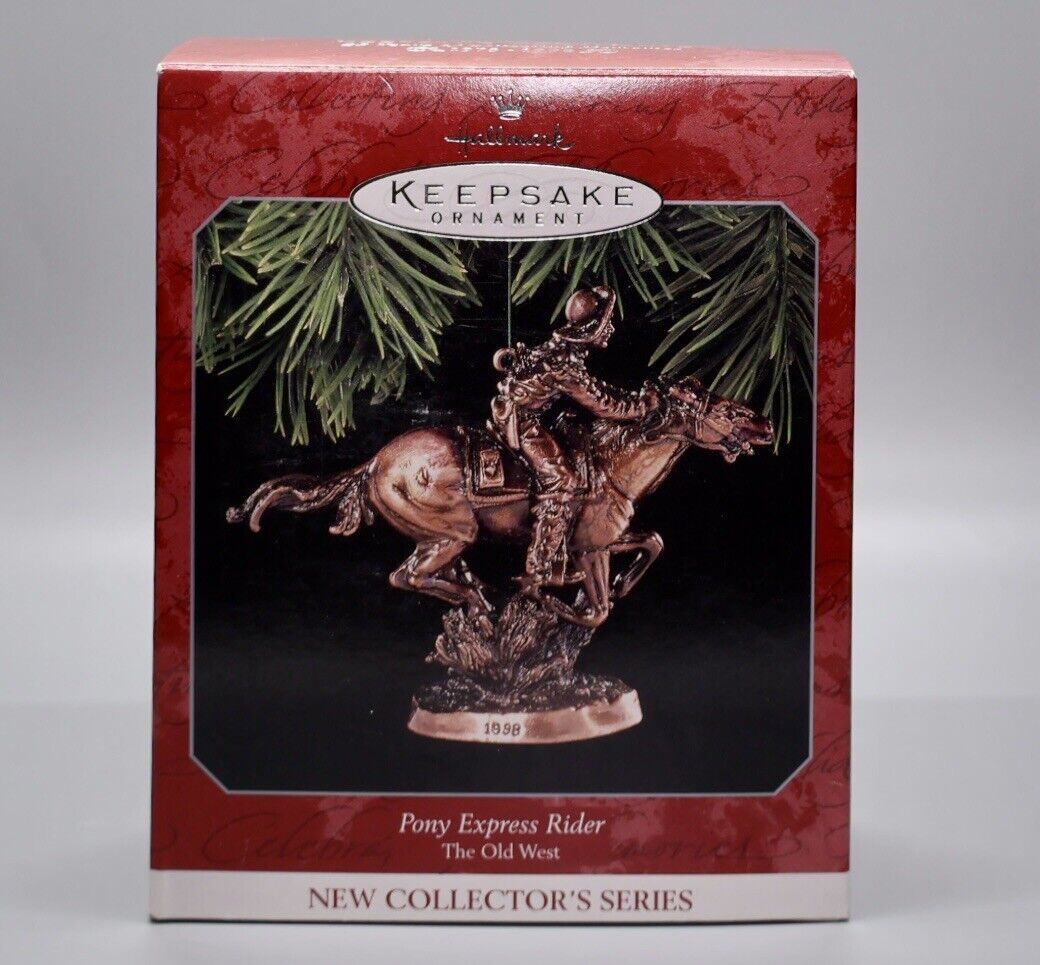 1998 Hallmark Keepsake Christmas Ornament Pony Express Rider The Old West # 1