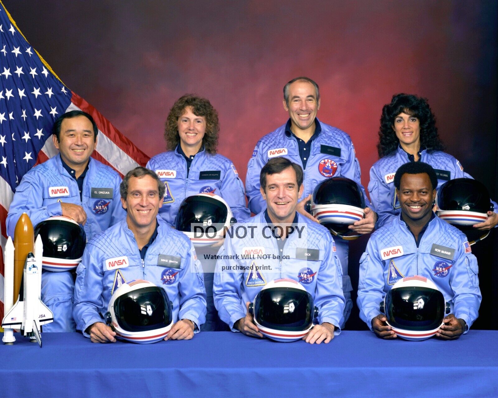 SPACE SHUTTLE CHALLENGER CREW PORTRAIT STS-51L MISSION  8X10 NASA PHOTO (EP-423)