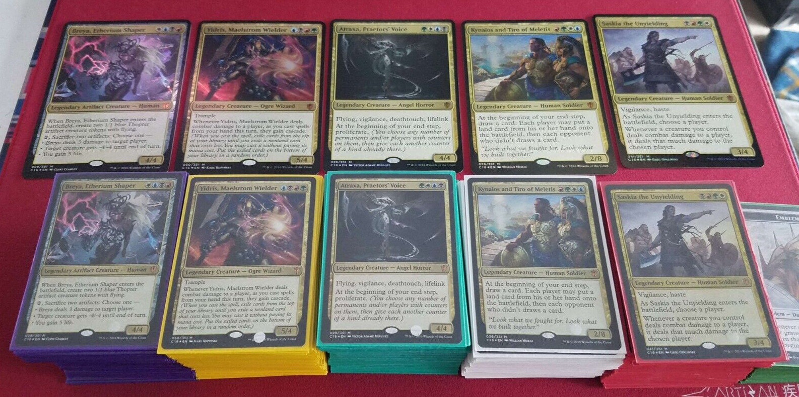 MTG Commander 2016 C16 Set of 5 Sleeved Decks English NM CONDITION (Never Used)