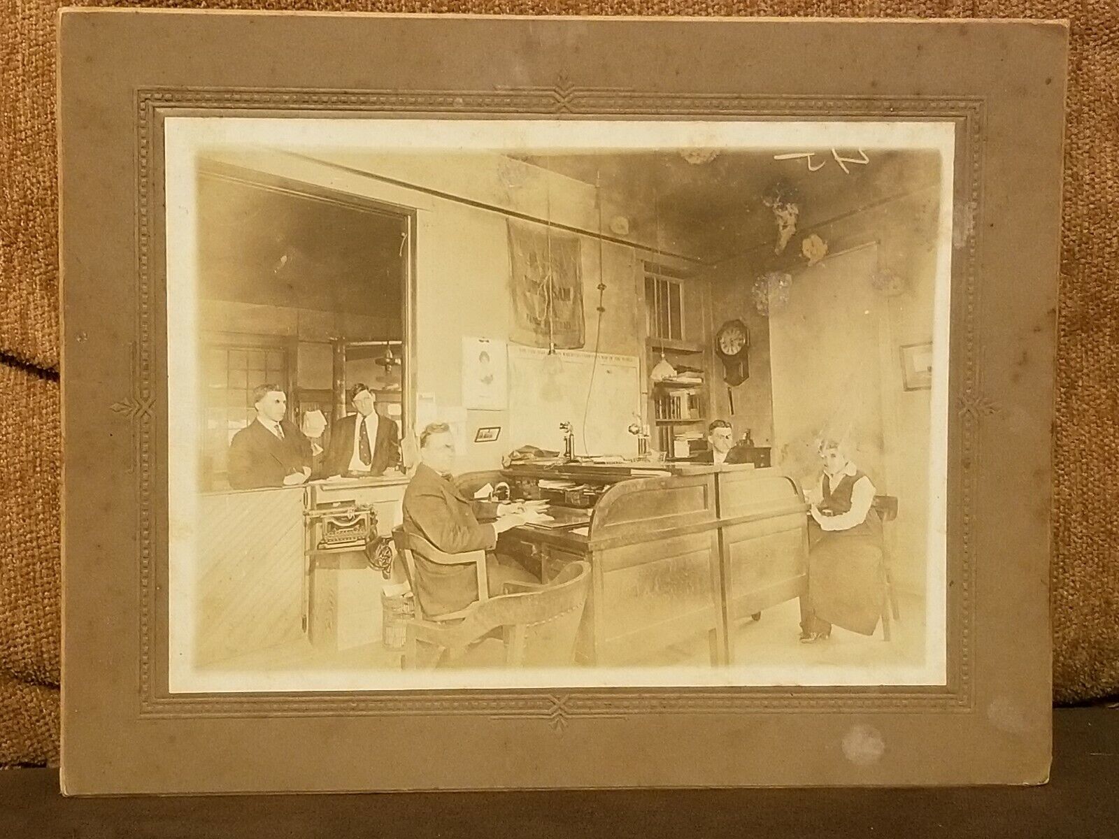 Antique Occupational Photograph Office Scene Chicago Railway Calendar Picture